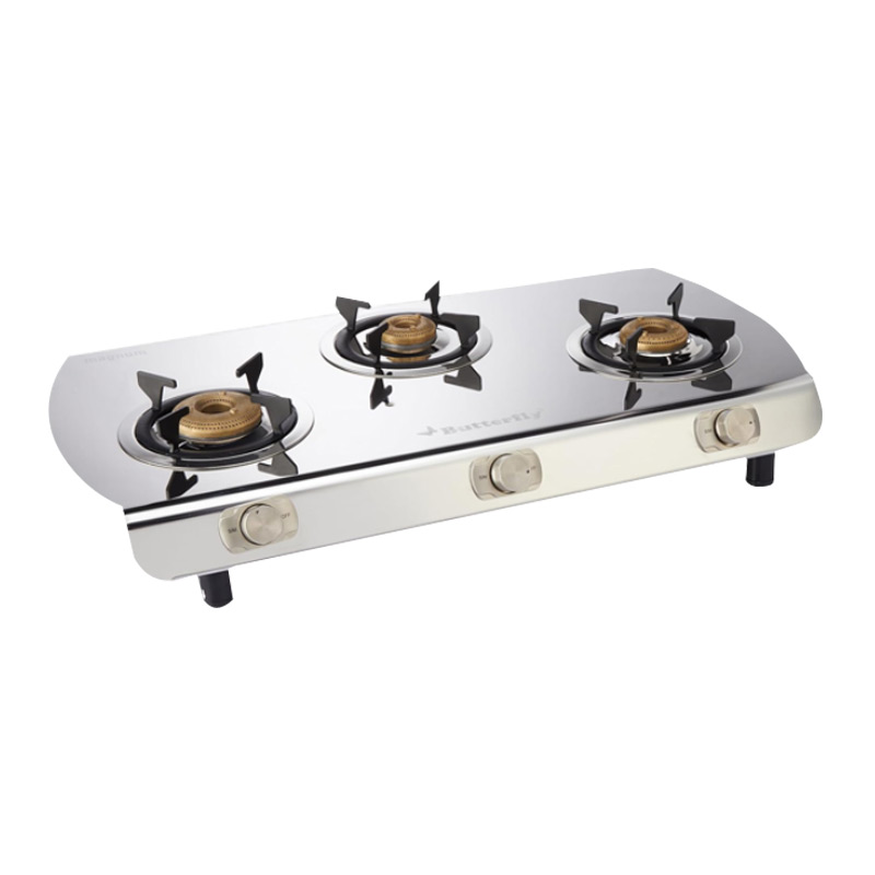 Butterfly Magnum 3 Burner Stainless Steel Lpg Stove (3BMAGNUMLPGSS